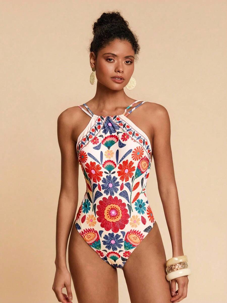 Costum de baie întreg SHEIN, mix culori