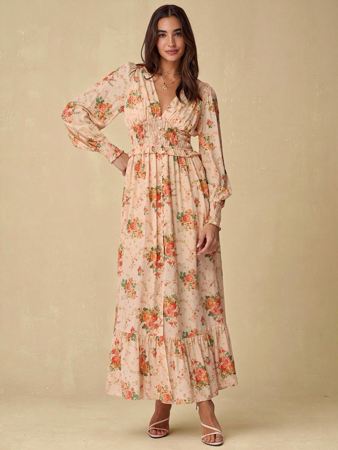 Rochie maxi SHEIN, portocaliu