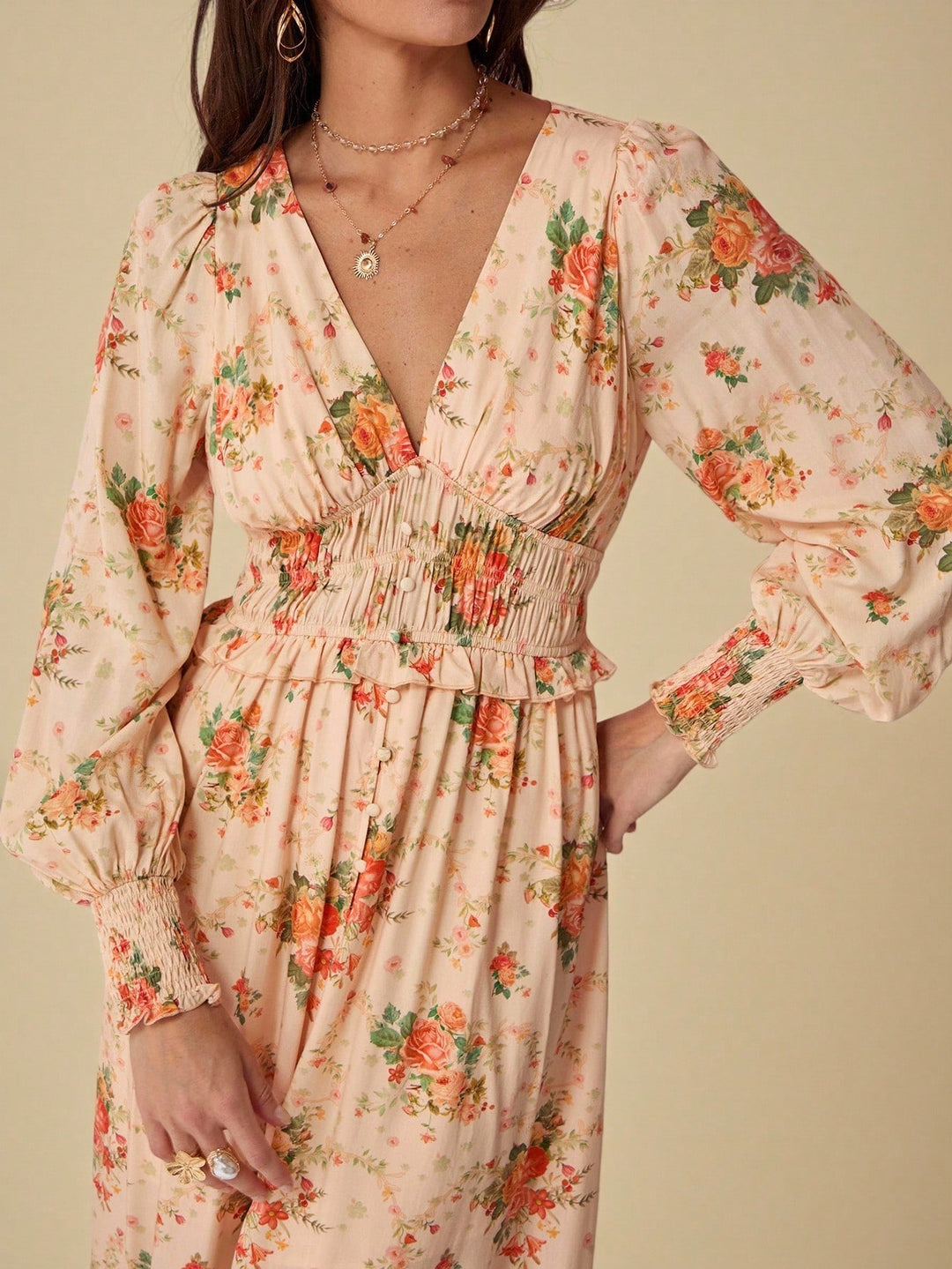 Rochie maxi SHEIN, portocaliu