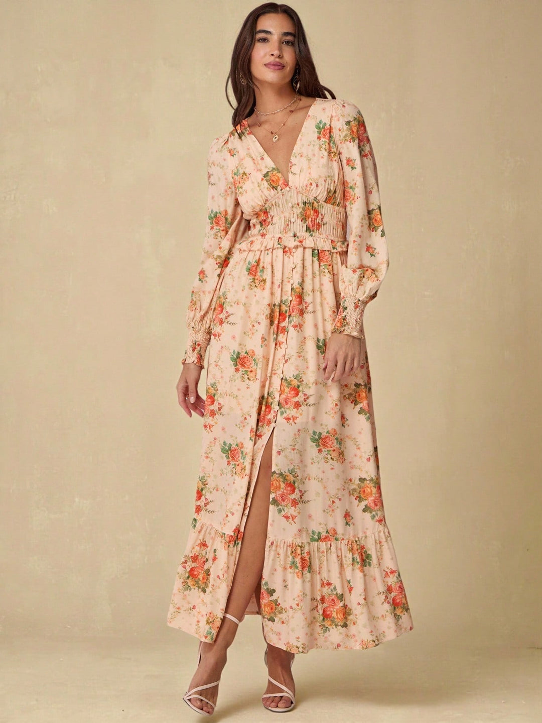 Rochie maxi SHEIN, portocaliu