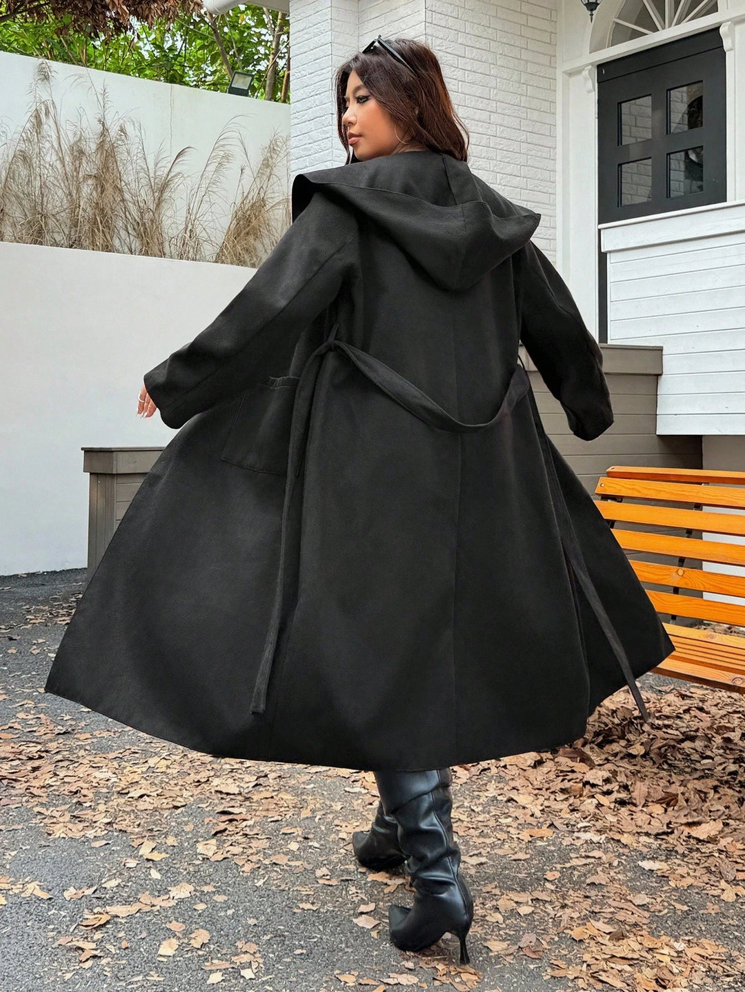 Palton Shein Curve+, negru