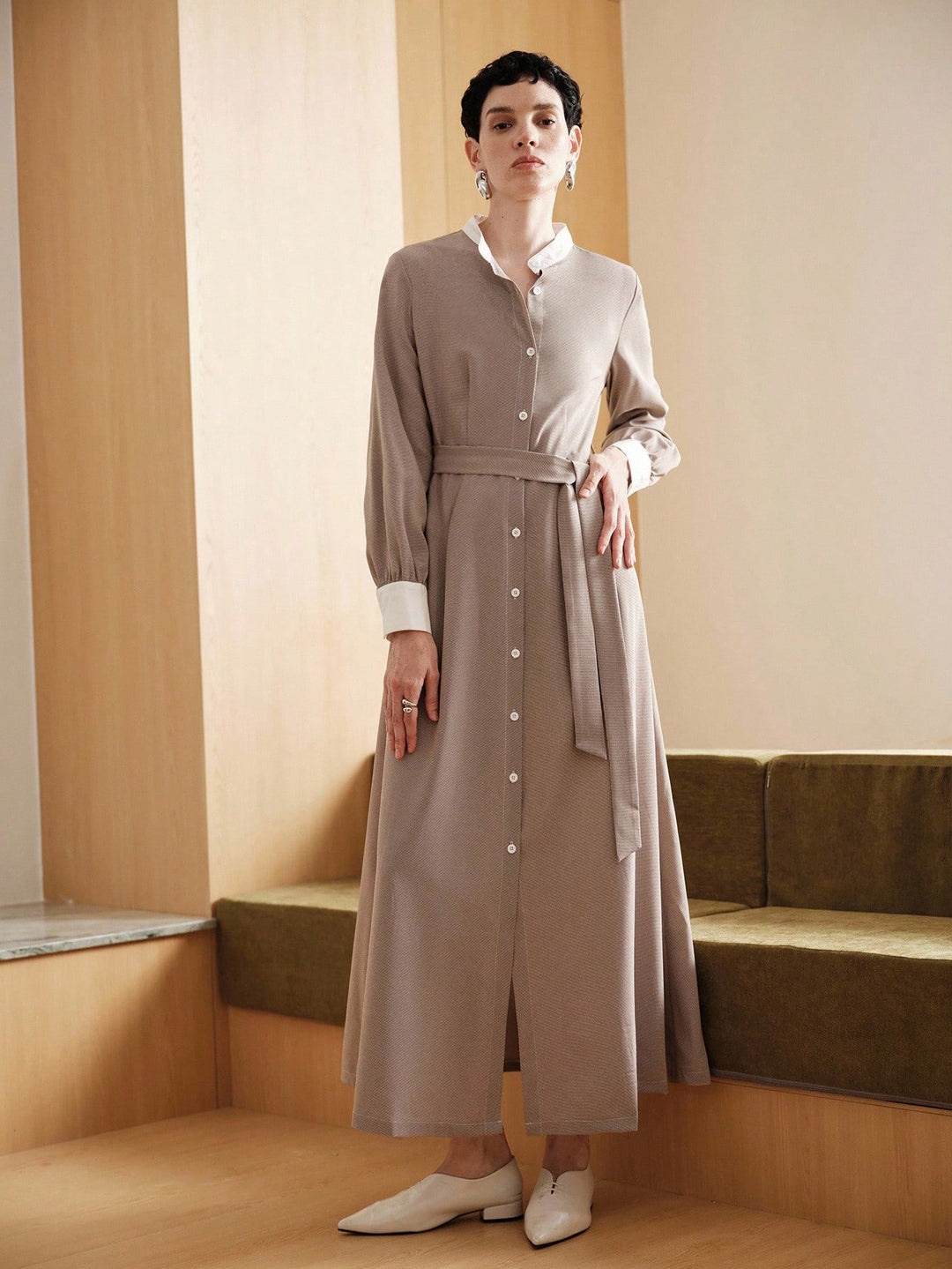 Rochie maxi SHEIN, kaki