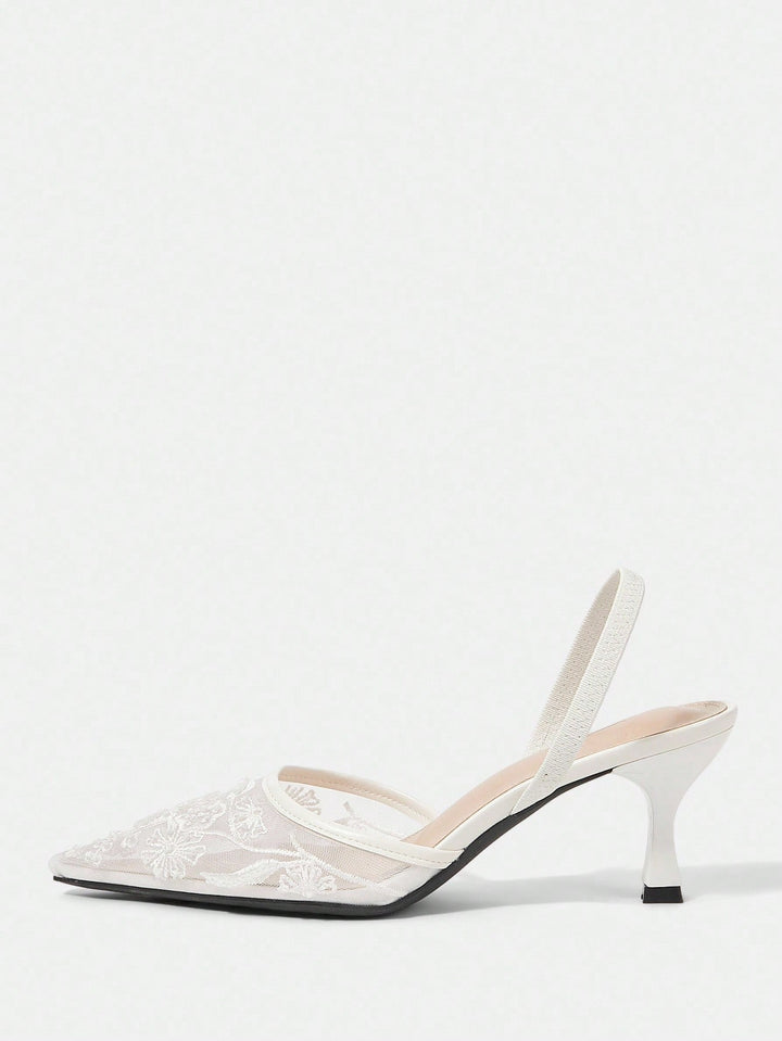 Pantofi cu toc SHEIN, alb