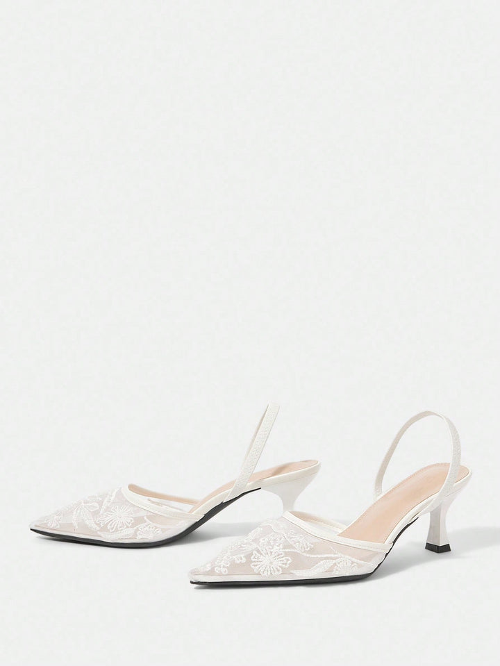 Pantofi cu toc SHEIN, alb