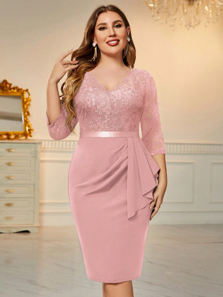 Rochie midi SHEIN, roz