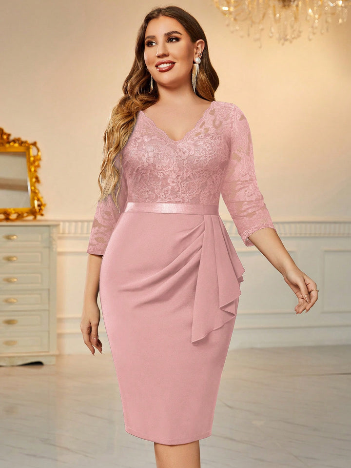 Rochie midi SHEIN, roz