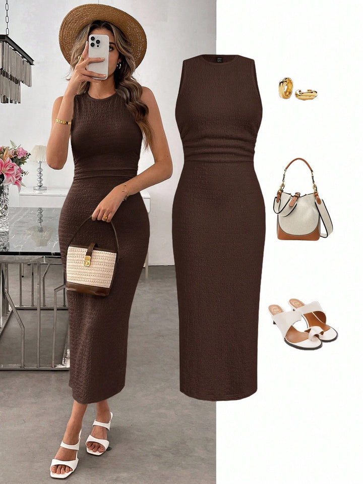 Rochie midi SHEIN, maro