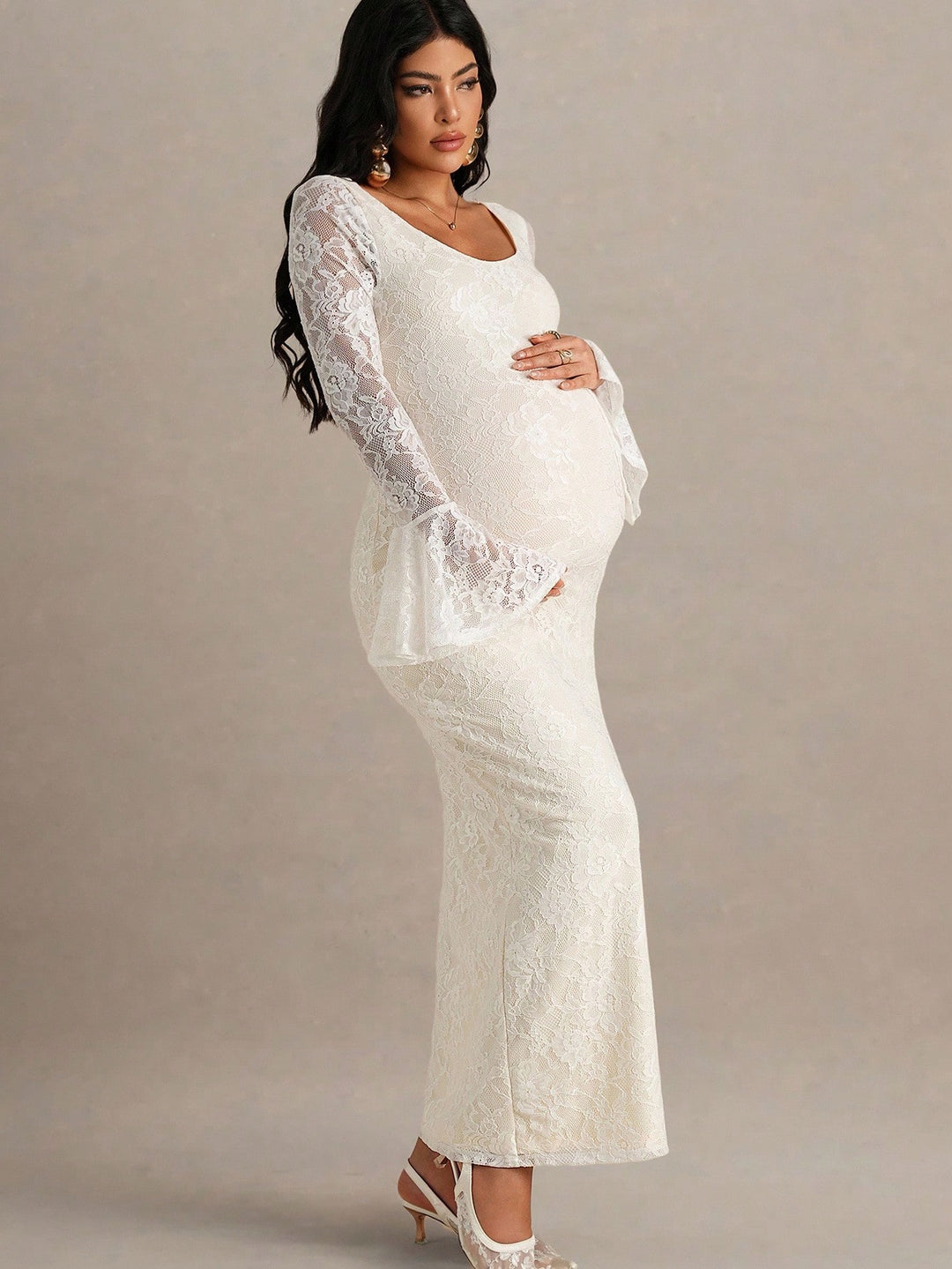 Rochie maxi  SHEIN, bej