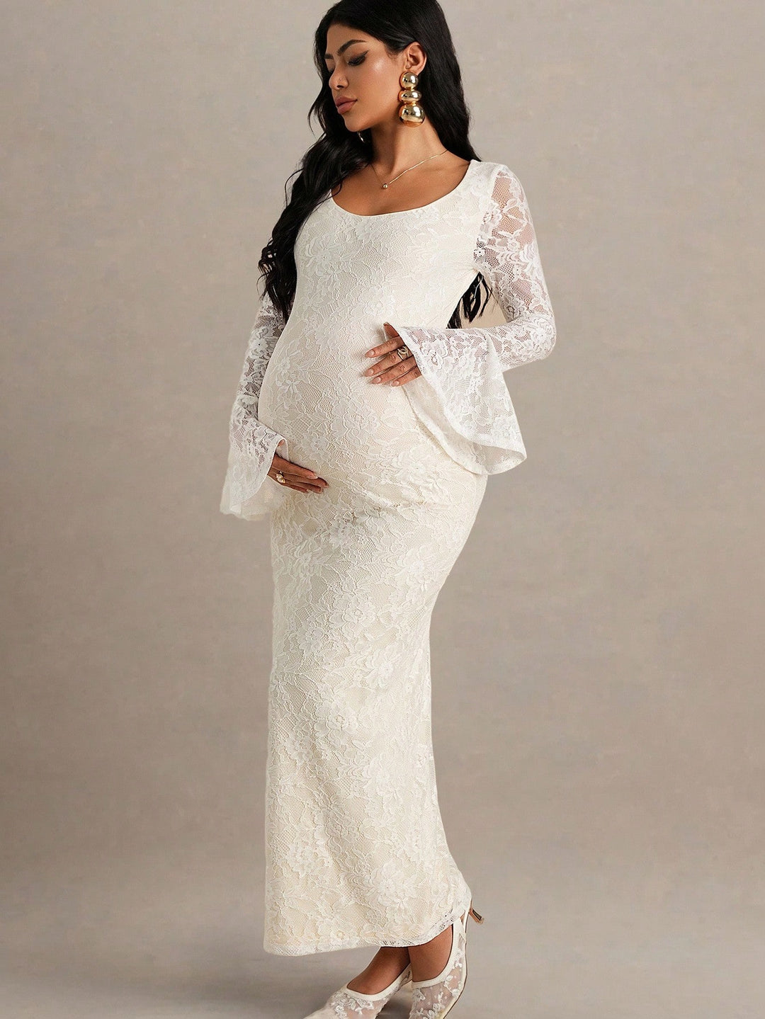 Rochie maxi  SHEIN, bej