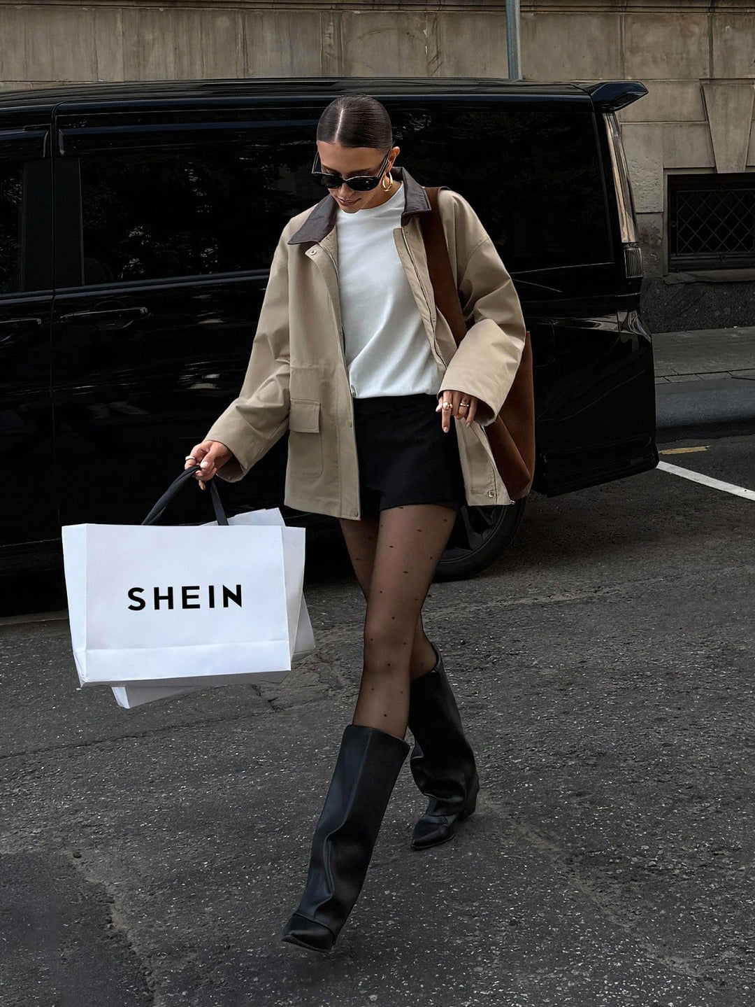Palton SHEIN, kaki
