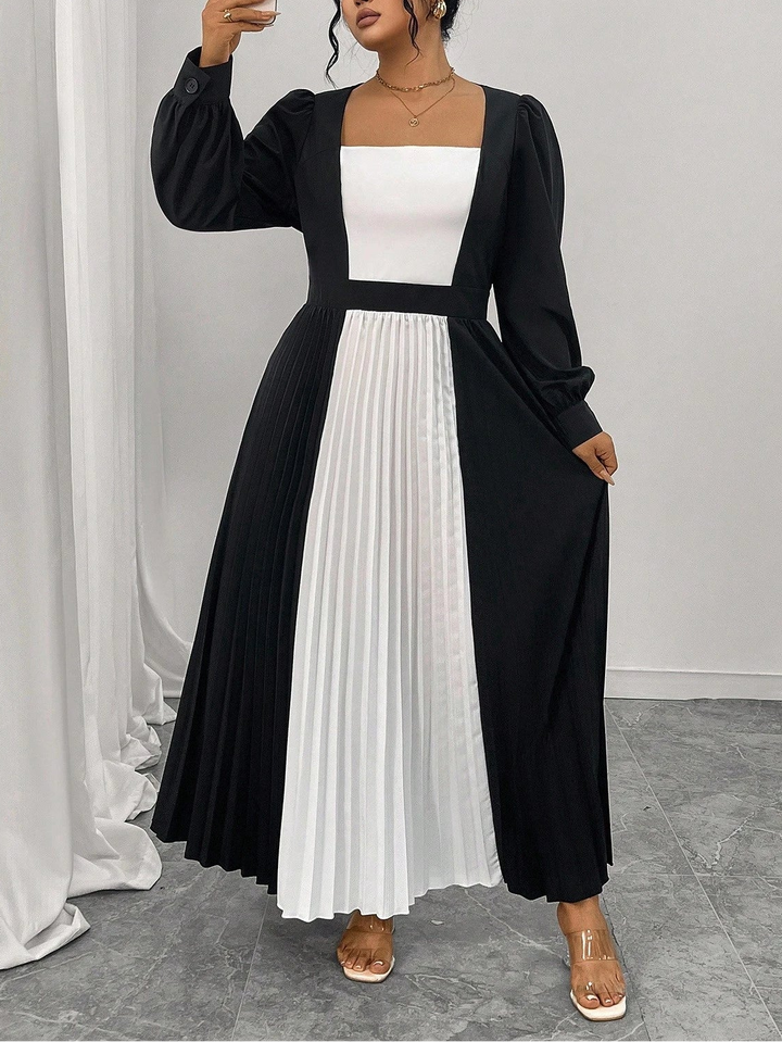 Rochie maxi Shein Curve+, mix culori