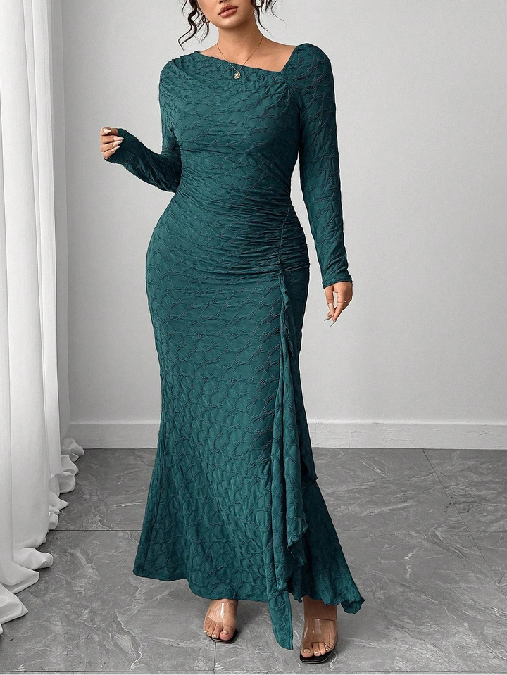 Rochie maxi Shein Curve+, turcoaz