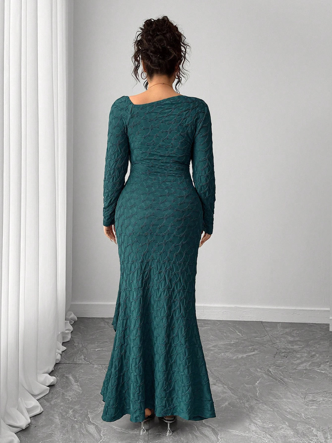 Rochie maxi Shein Curve+, turcoaz