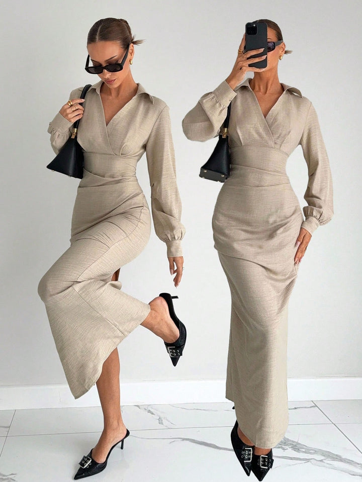 Rochie maxi SHEIN, bej