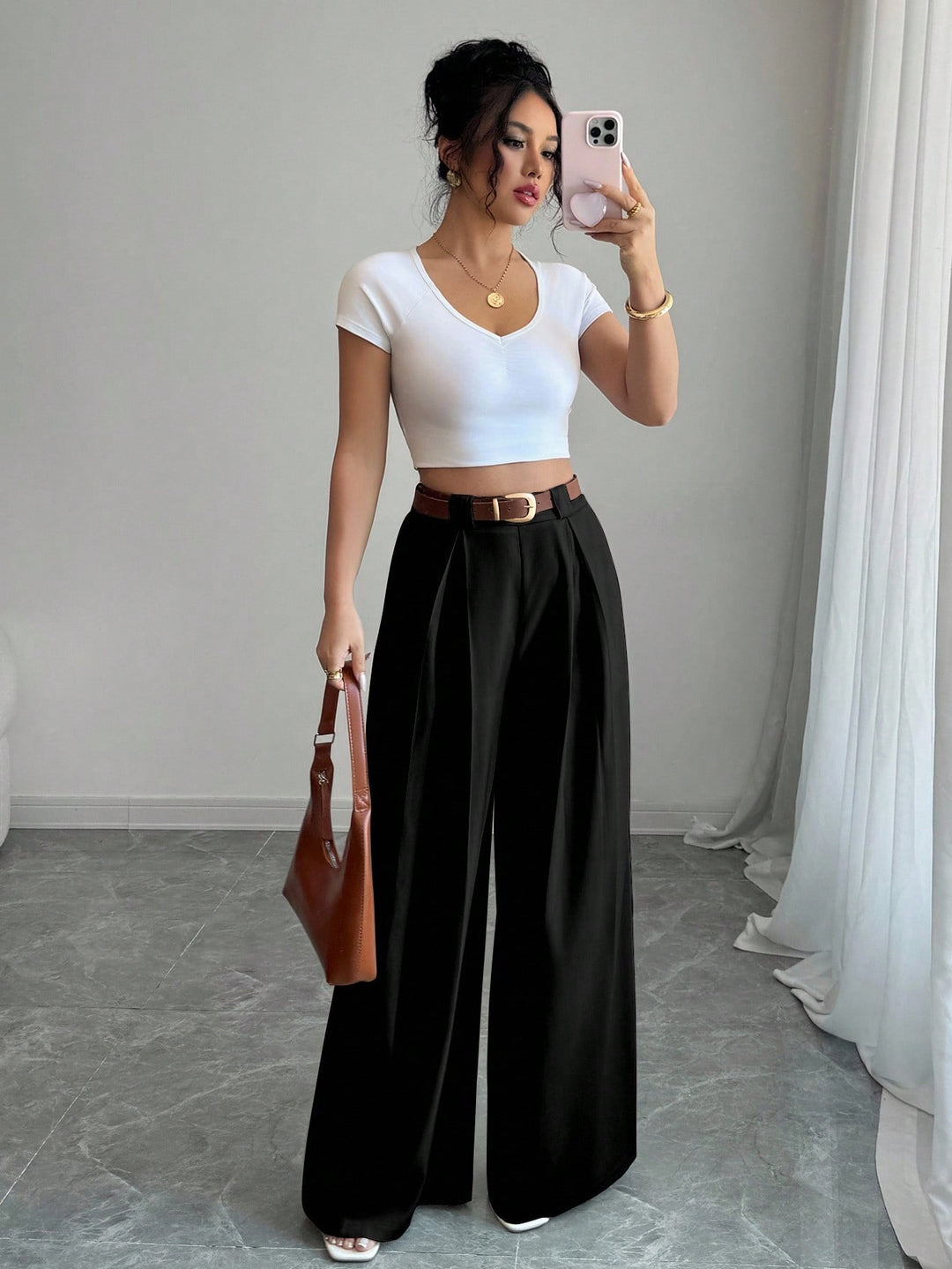 Pantaloni SHEIN, negru