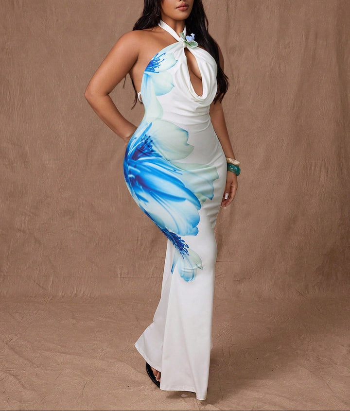 Rochie maxi Shein Curve+, mix culori