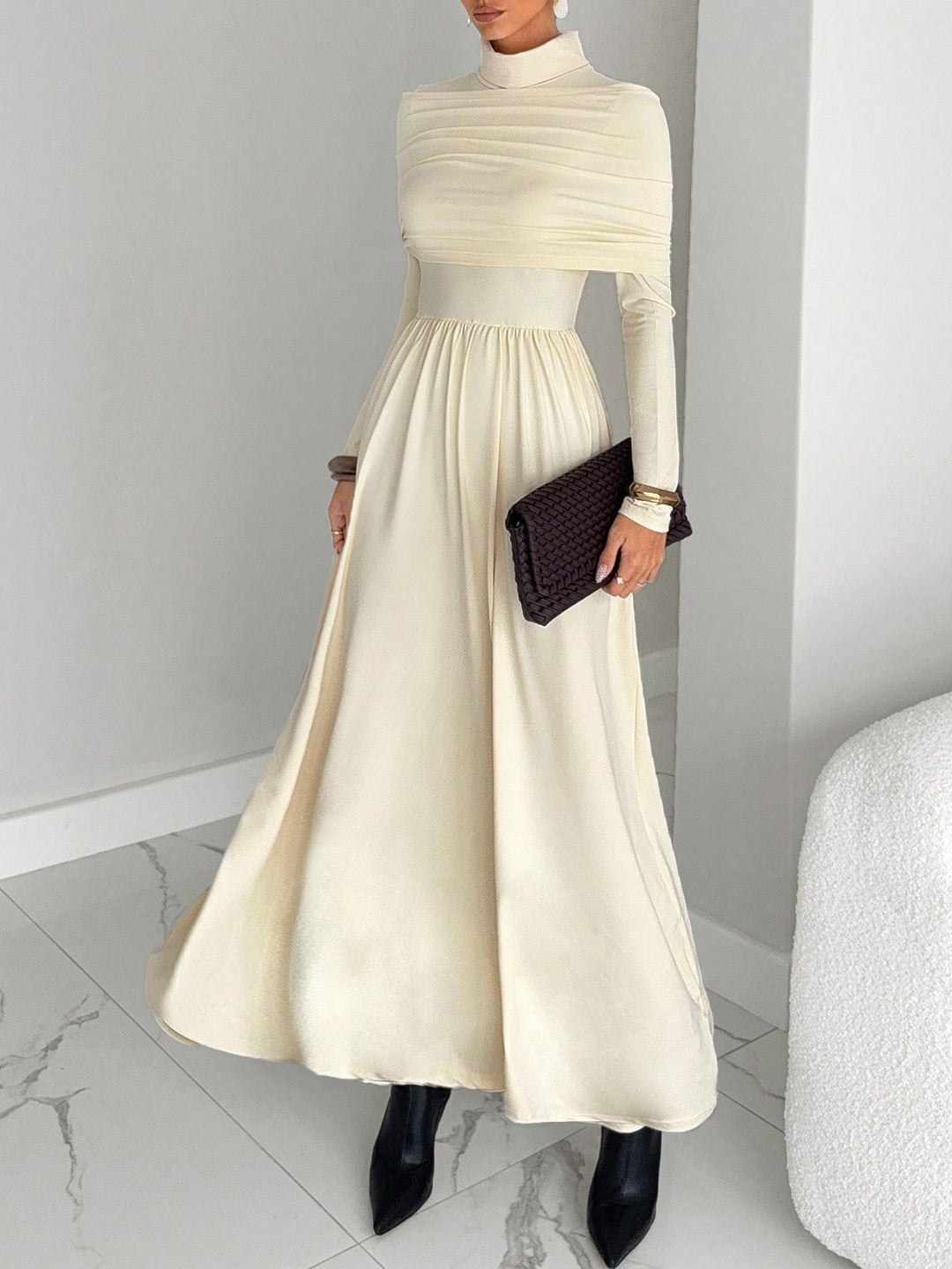 Rochie maxi Shein, crem