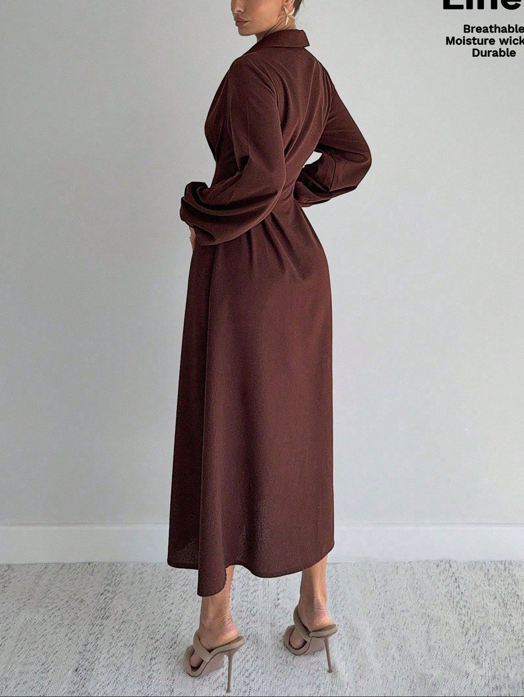 SHEIN Brown Midi Dress