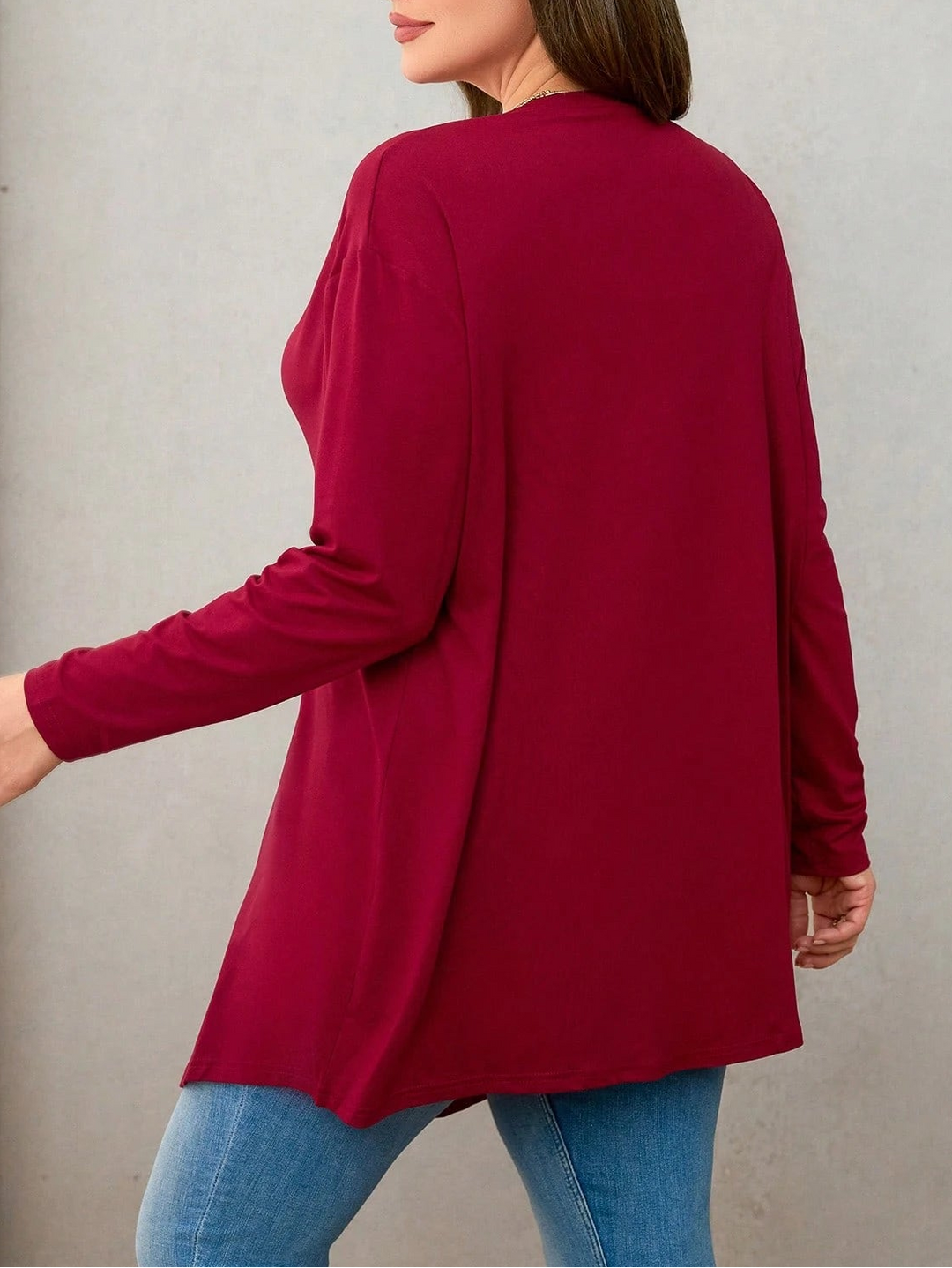 Cardigan Shein Curve+, vișiniu