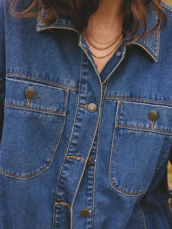 Jachetă denim SHEIN, albastru