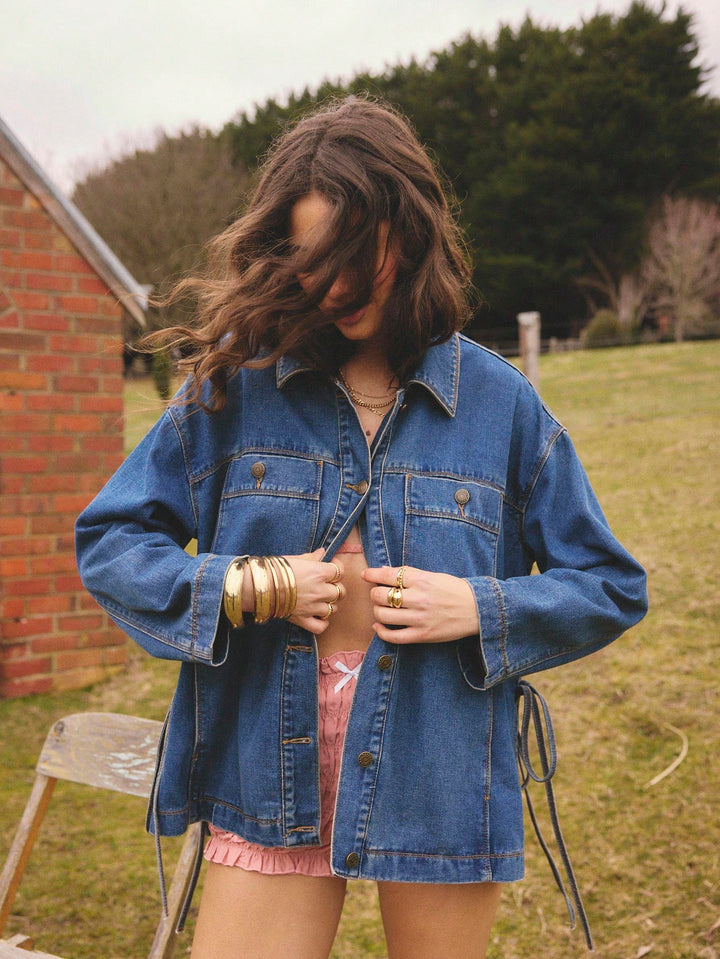 Jachetă denim SHEIN, albastru