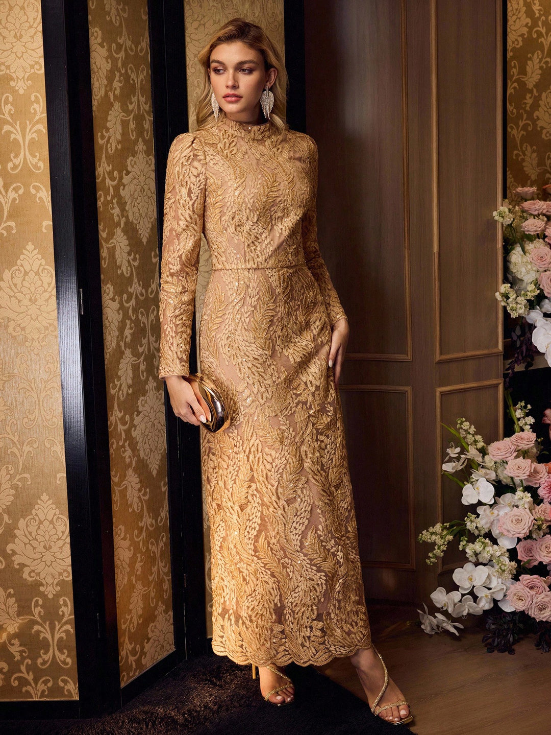 Rochie maxi SHEIN, kaki