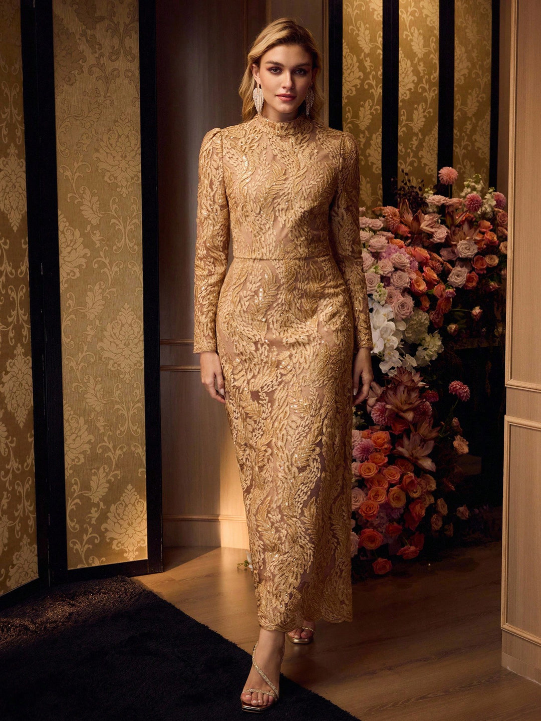 Rochie maxi SHEIN, kaki