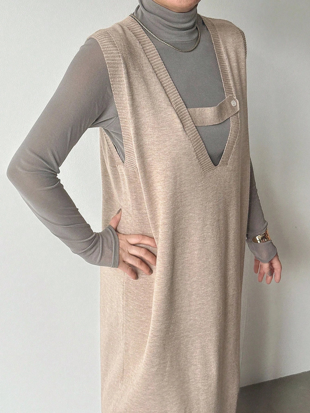 Rochie maxi Shein, bej