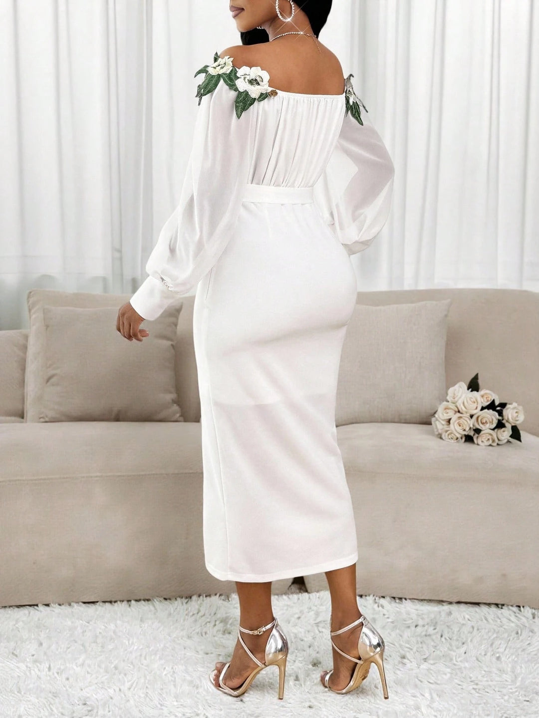 Rochie maxi SHEIN, alb