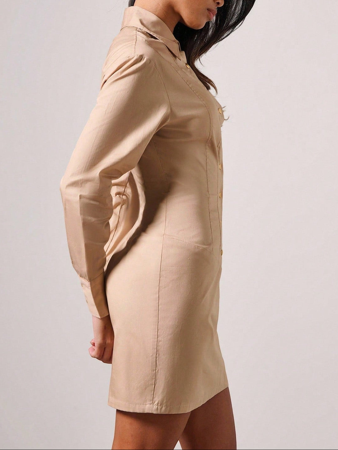 Rochie tip cămașă SHEIN, crem