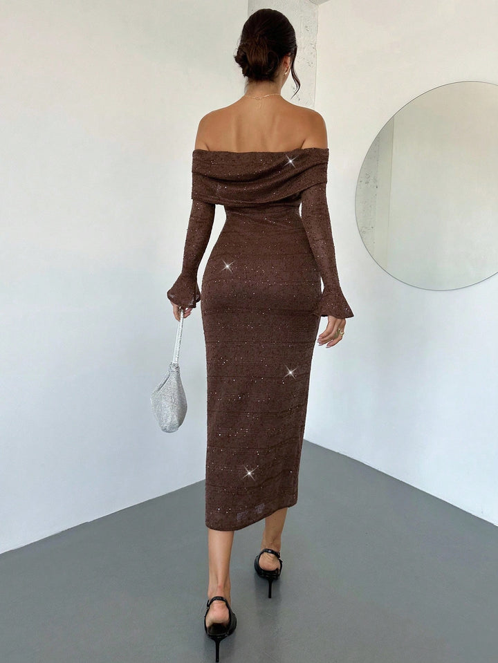 Rochie midi SHEIN, maro