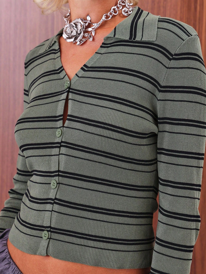 Bluză cu nasturi SHEIN, verde