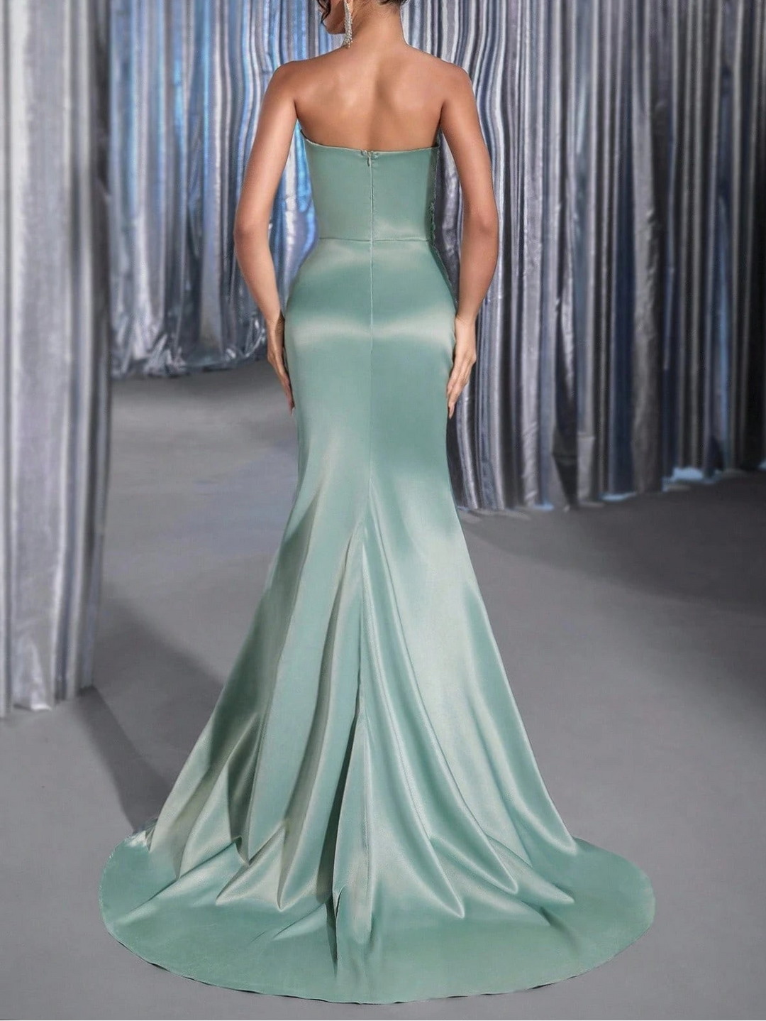 Shein evening dress, green