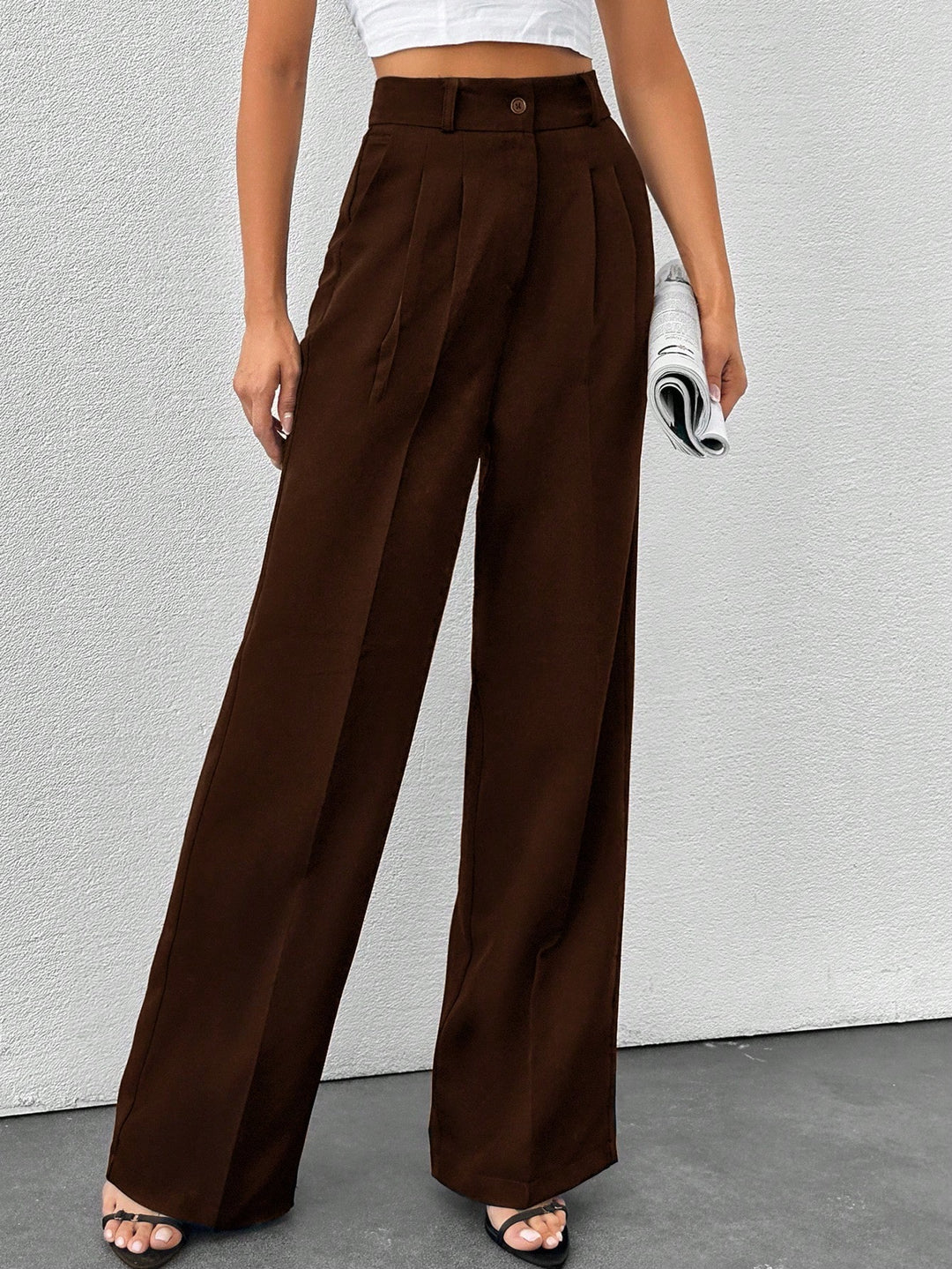 Pantaloni SHEIN, maro