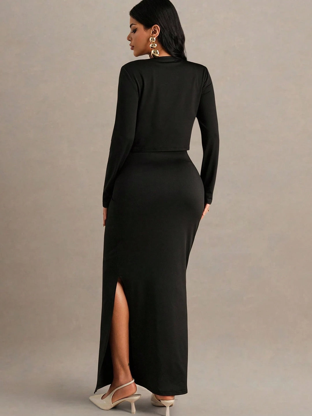 Set rochie și cardigan SHEIN, negru