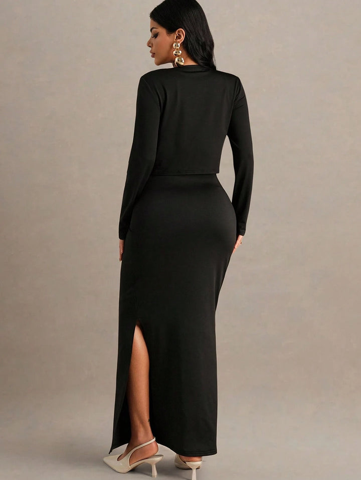 Set rochie și cardigan SHEIN, negru