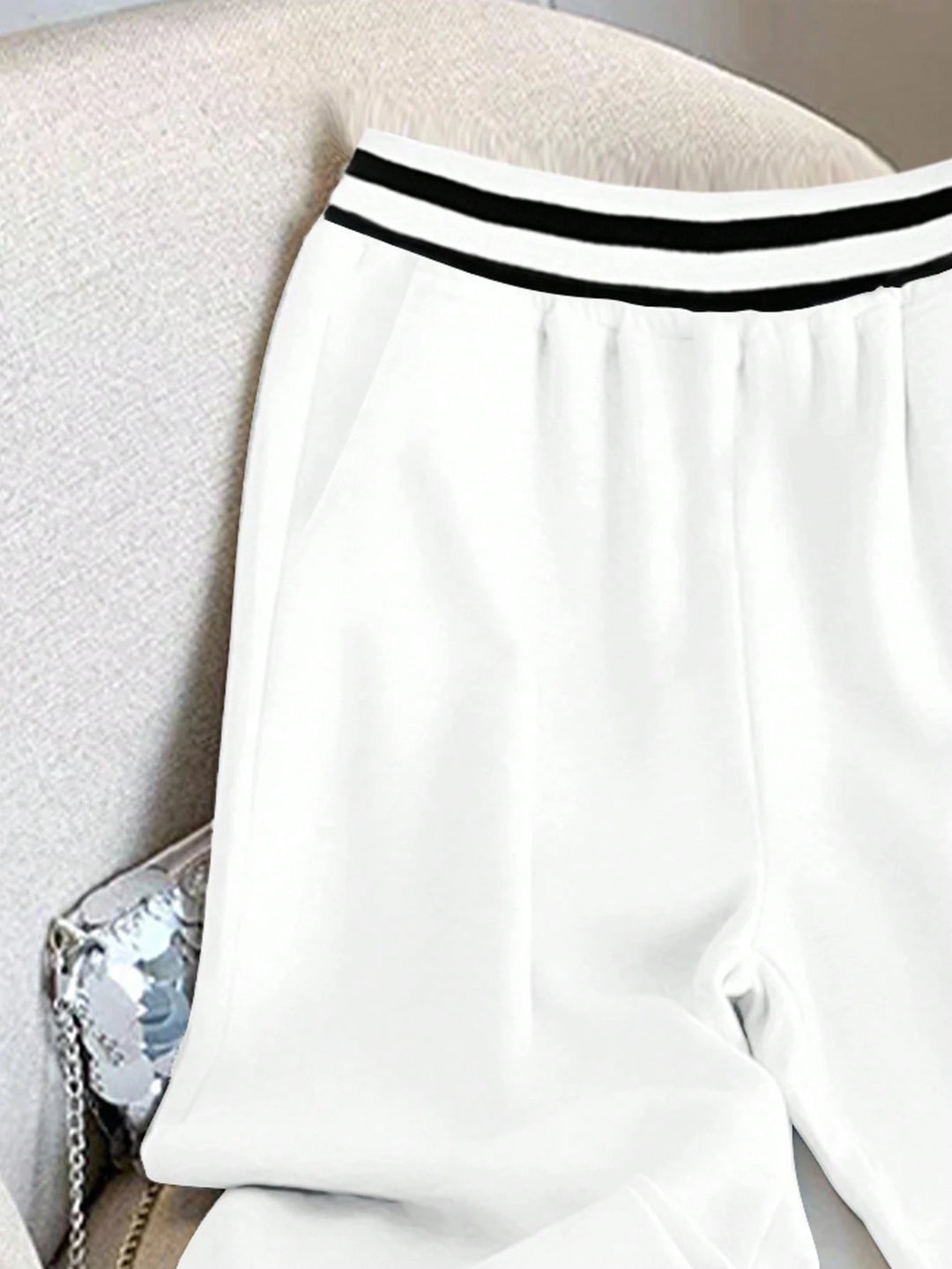 Pantaloni SHEIN, alb