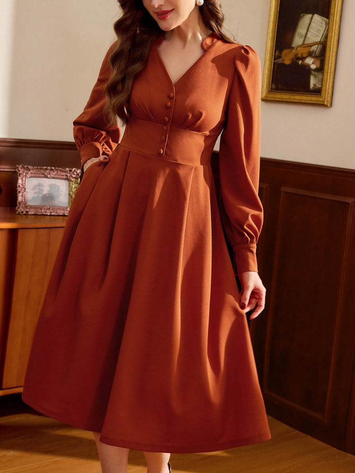 Rochie midi SHEIN, maro