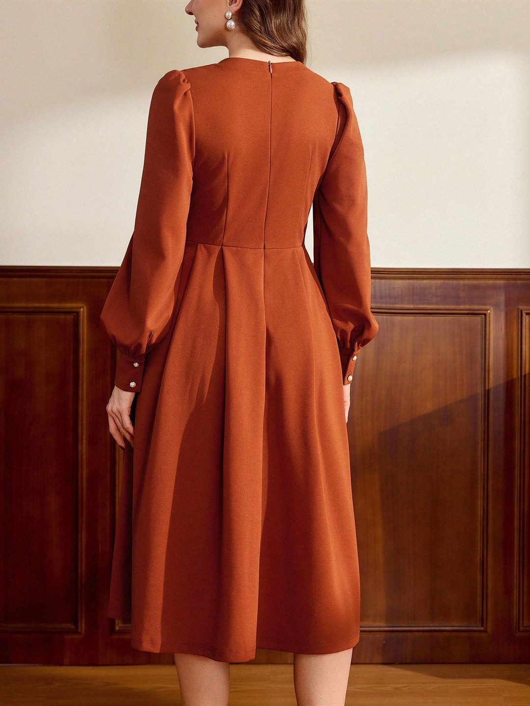 Rochie midi SHEIN, maro