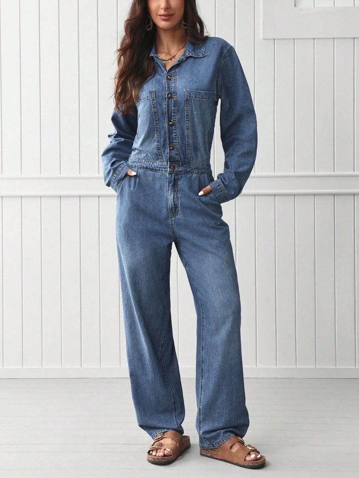Shein hosszú farmer overál, kék