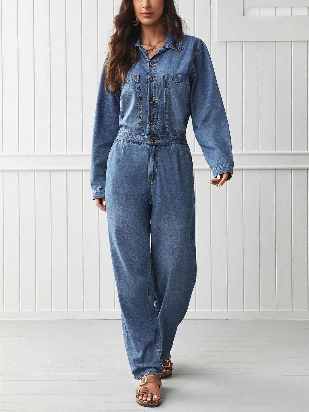 Shein hosszú farmer overál, kék