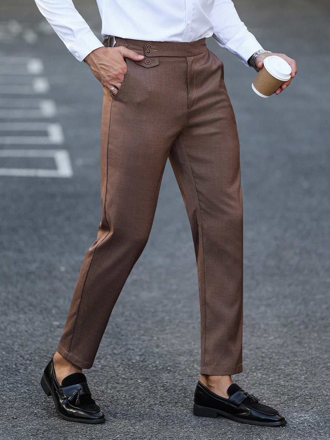 Pantaloni SHEIN, maro