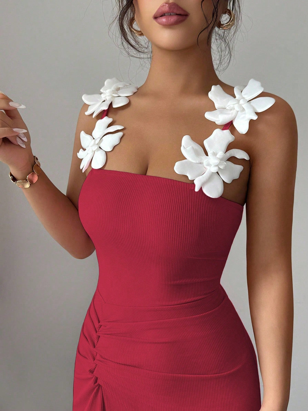 Rochie midi SHEIN, vișiniu