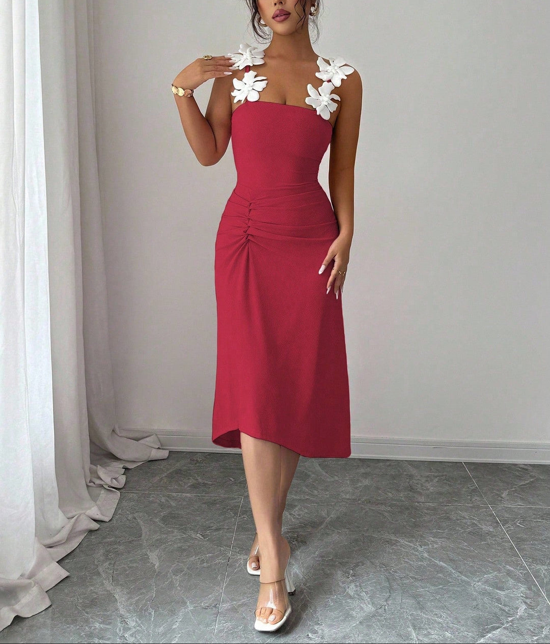 Rochie midi SHEIN, vișiniu