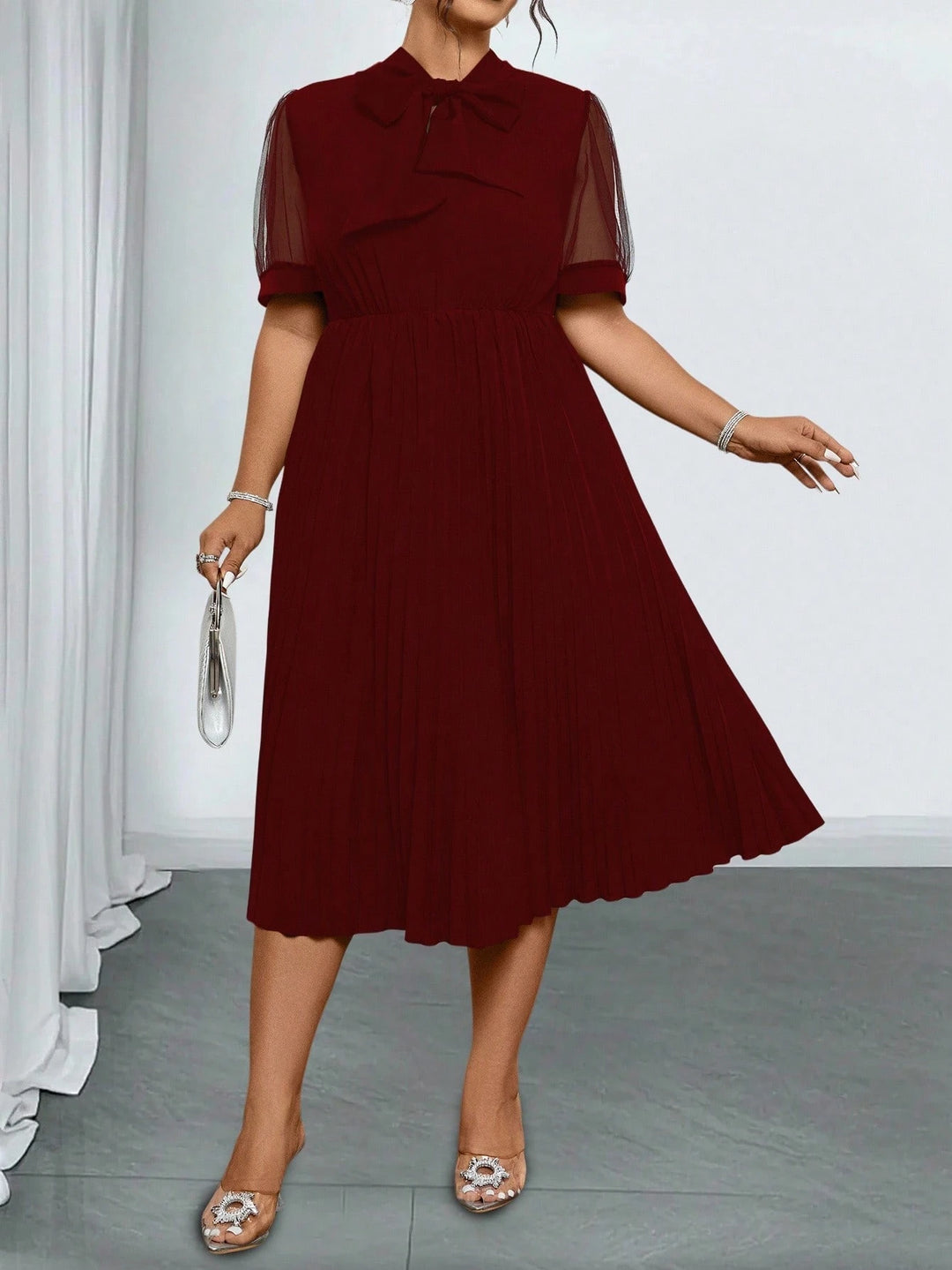 Rochie midi SHEIN, vișiniu