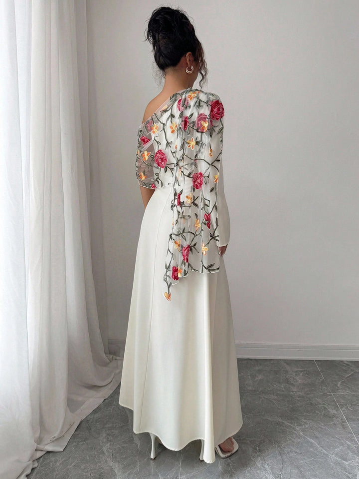 Shein maxi ruha, krémszínű