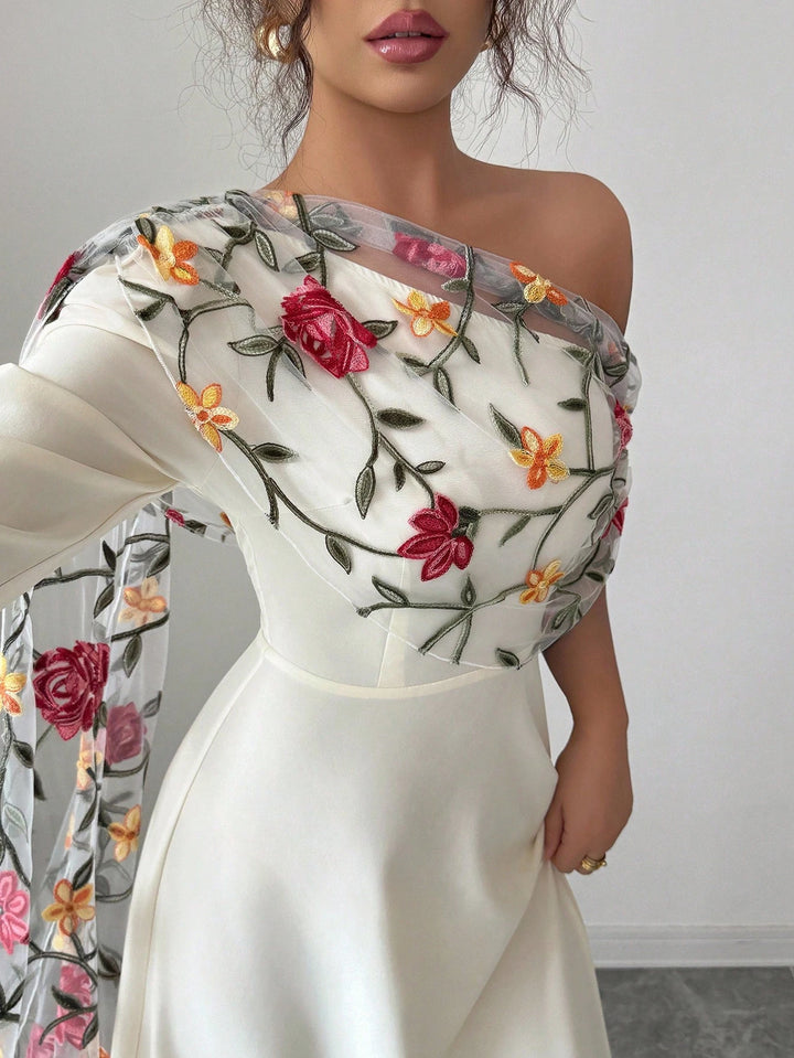 Shein maxi ruha, krémszínű