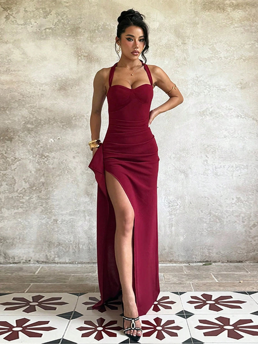Rochie maxi SHEIN, vișiniu