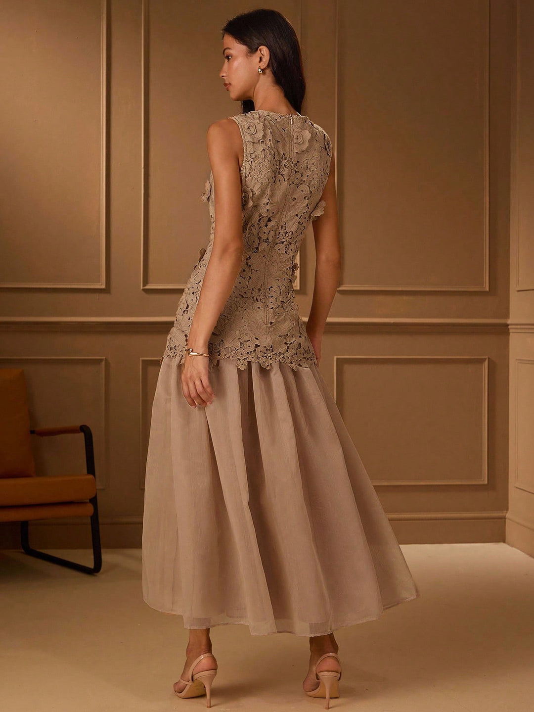 SHEIN maxi ruha, barna