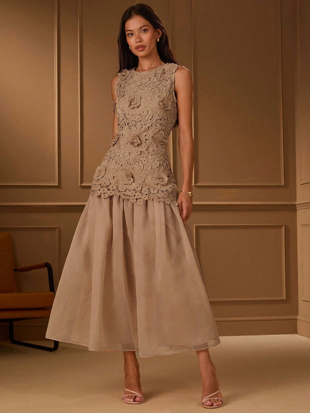 SHEIN maxi ruha, barna